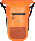Breakwater Supply™ Meanhigh Dry Bag Waterproof Rolltop Backpack, 25L, Medium/Large, for Water Sports, Boating, Bike, Fishing, Hi-Visibility Safety Orange (Orange)