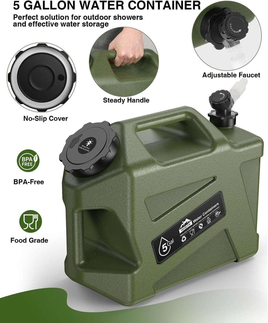 Portable Camping Shower with Water Jug Powerful Spray