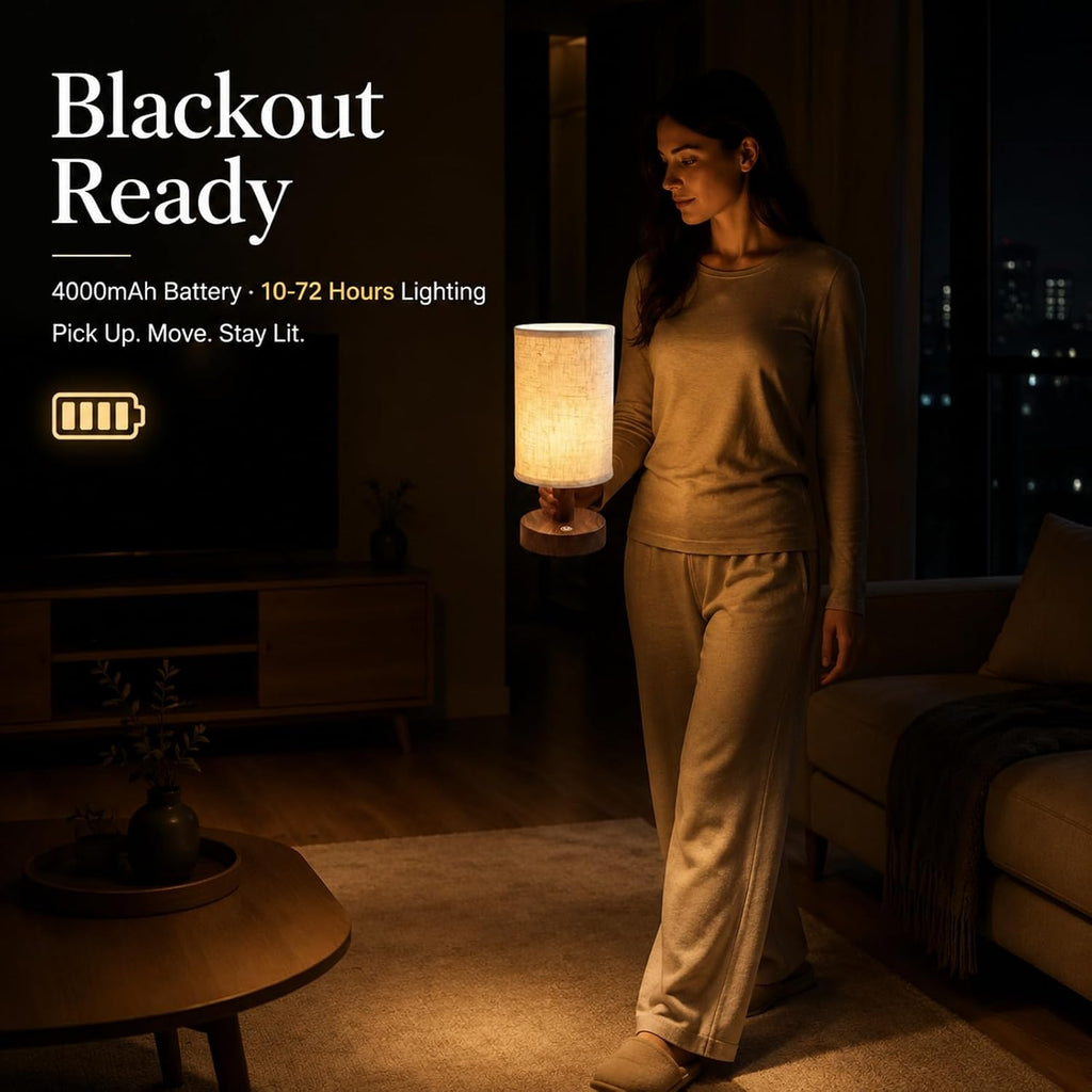 Mini Cordless Bedside Lamp, Touch Rechargeable LED Night Light