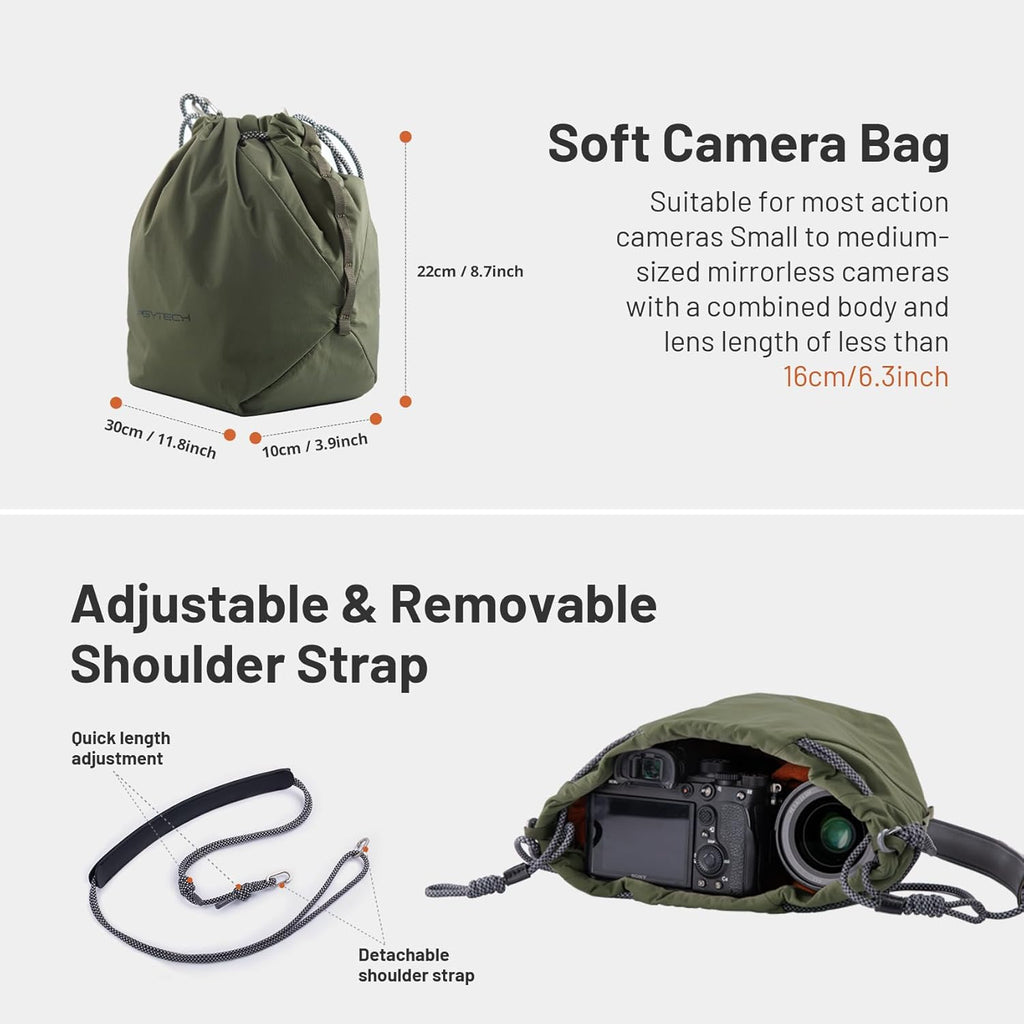 PGYTECH OneGo Drawstring Small Camera Bag Soft Cute Camera Pouch Handbag