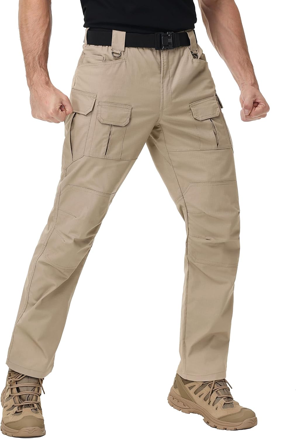 Men's Tactical Pants Water Resistant Stretch Cargo Ripstop Pants Lightweight Breathable Outdoor Work Hiking Pants