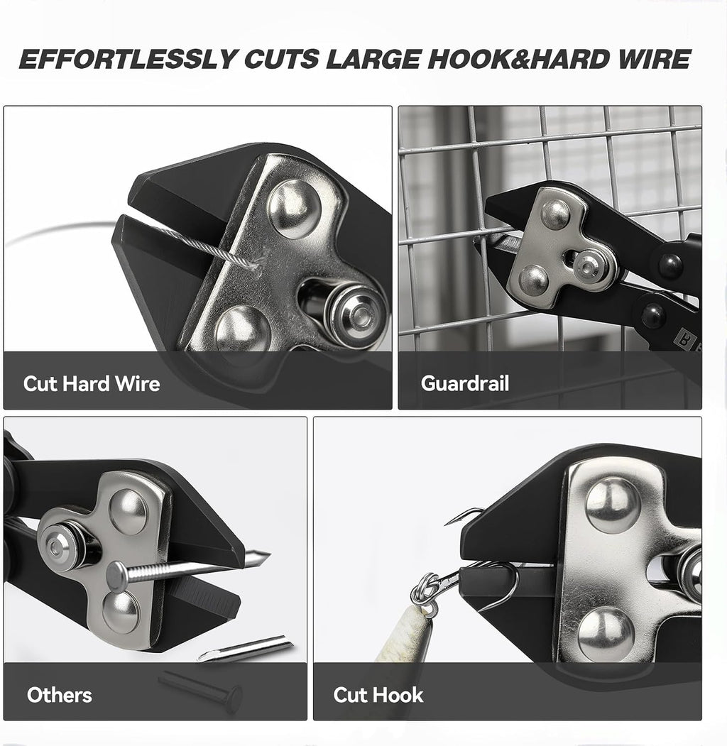 Booms Fishing Hook & Wire Cutter: Upgraded Handle, Cuts Thick Hooks & Bolts - XW43 8.8" Heavy-Duty Fishing Tool