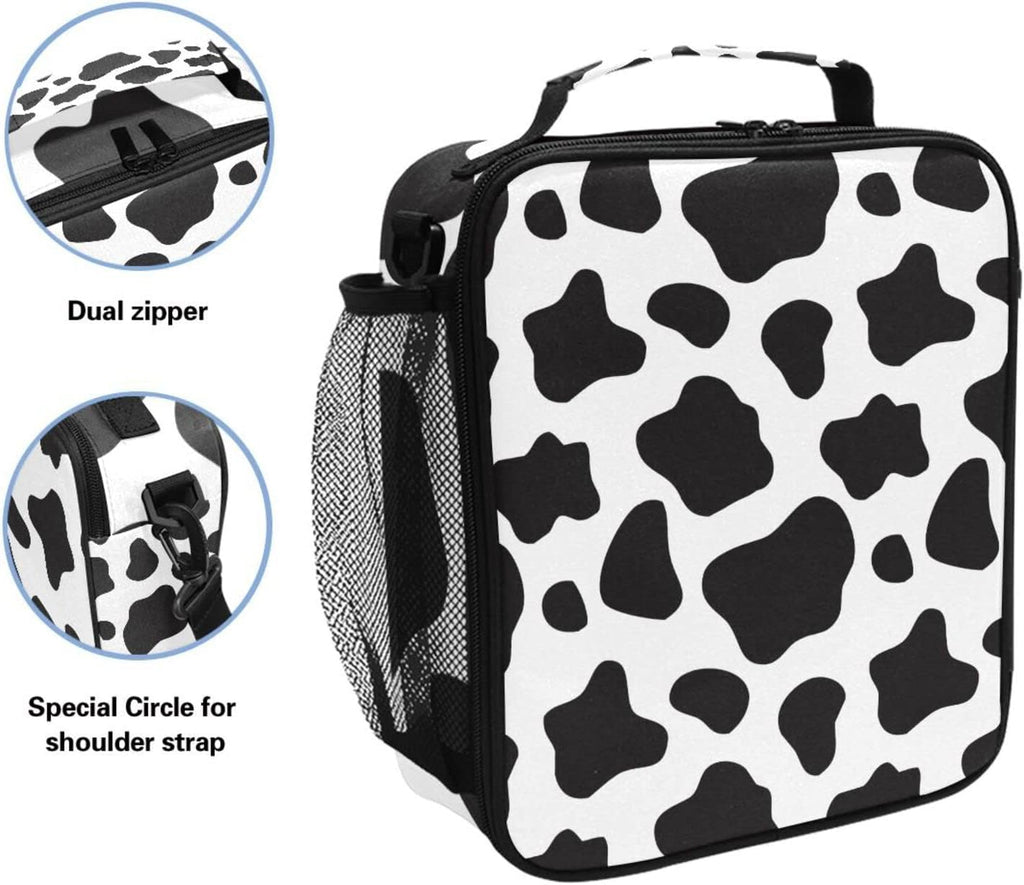 Cow Lunch Box Insulated Lunch Bag Cooler Tote Bag