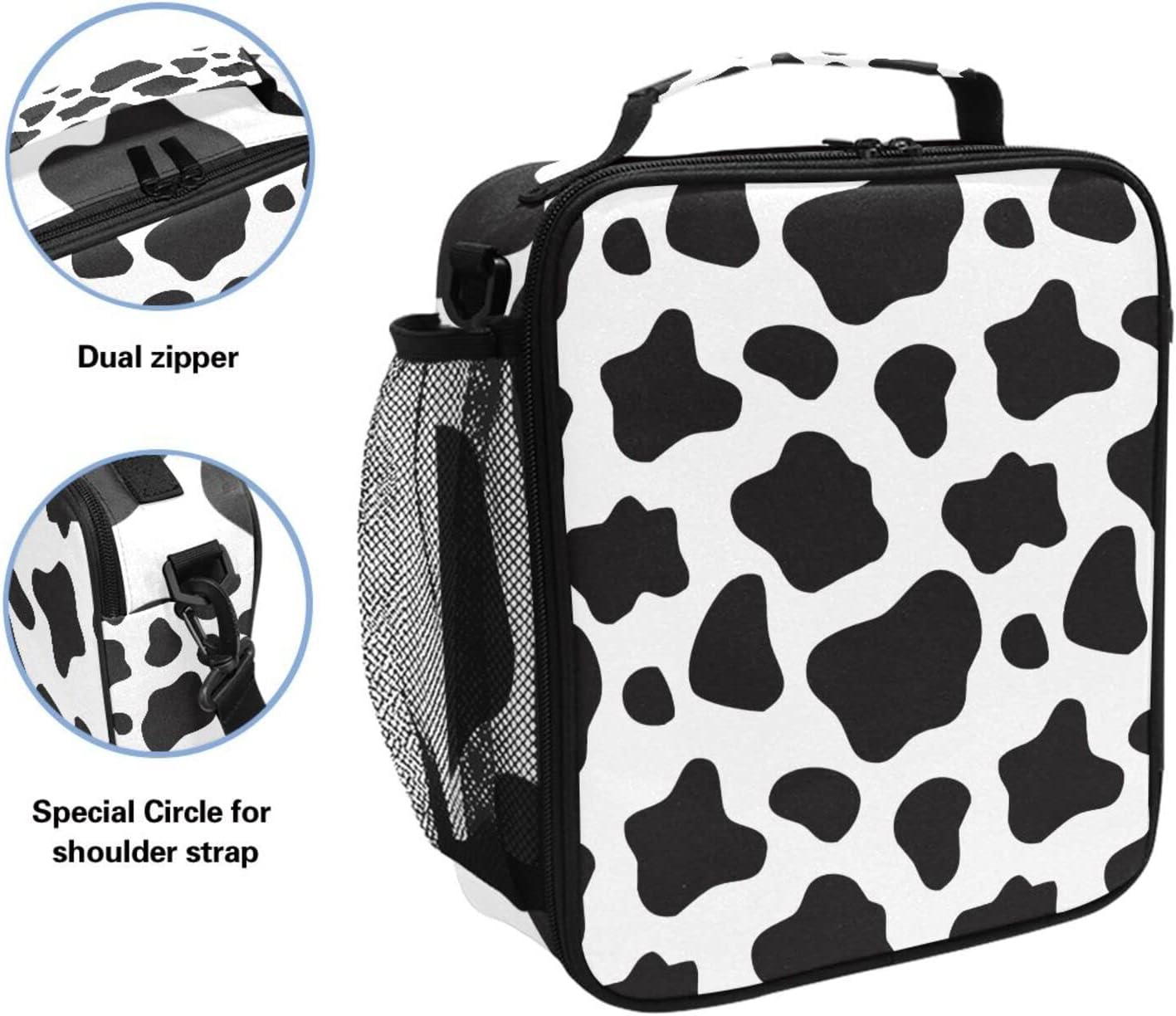 Cow Lunch Box Insulated Lunch Bag Cooler Tote Bag