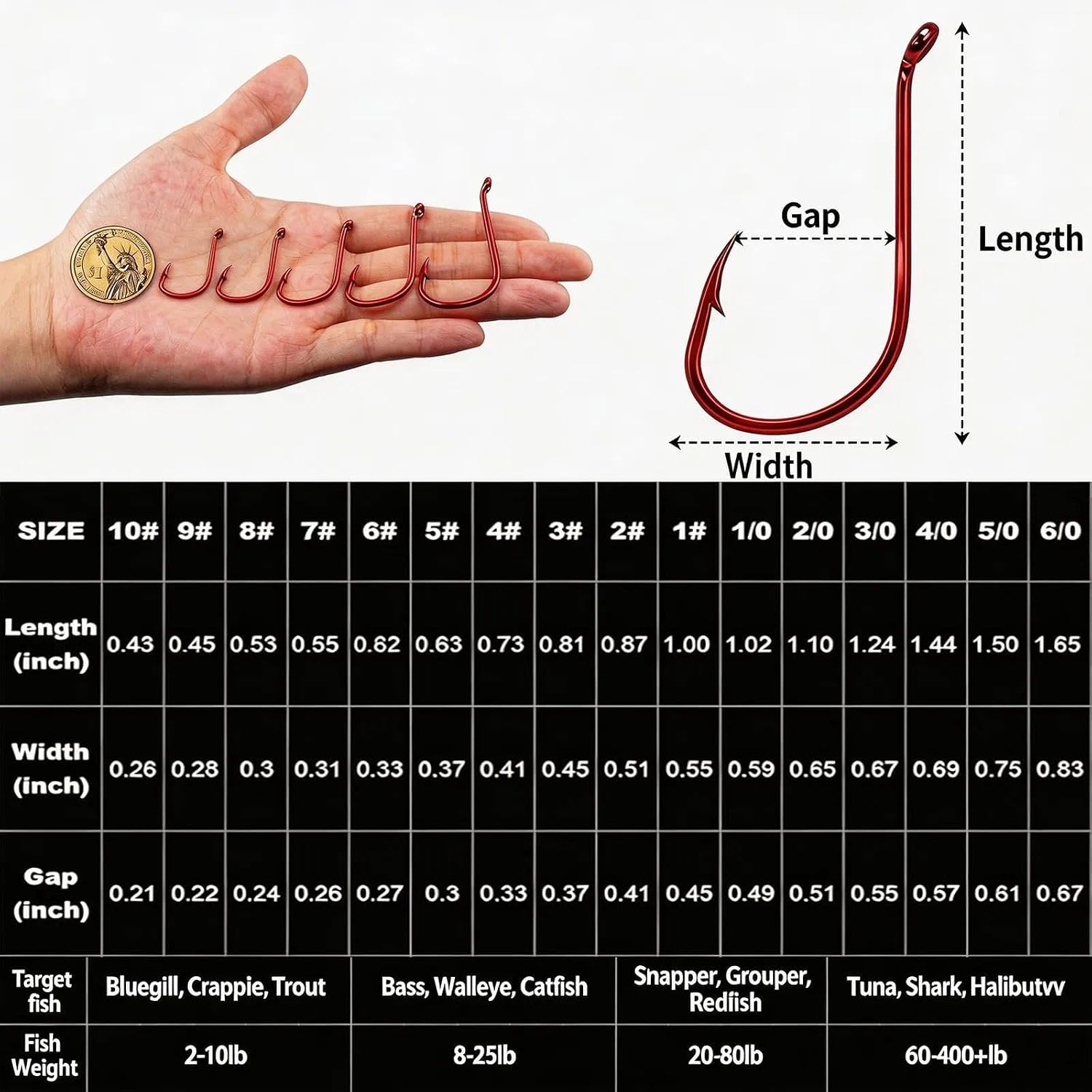 FishTrip 50/100/120/210Pcs Octopus Fishing Hooks for Saltwater & Freshwater