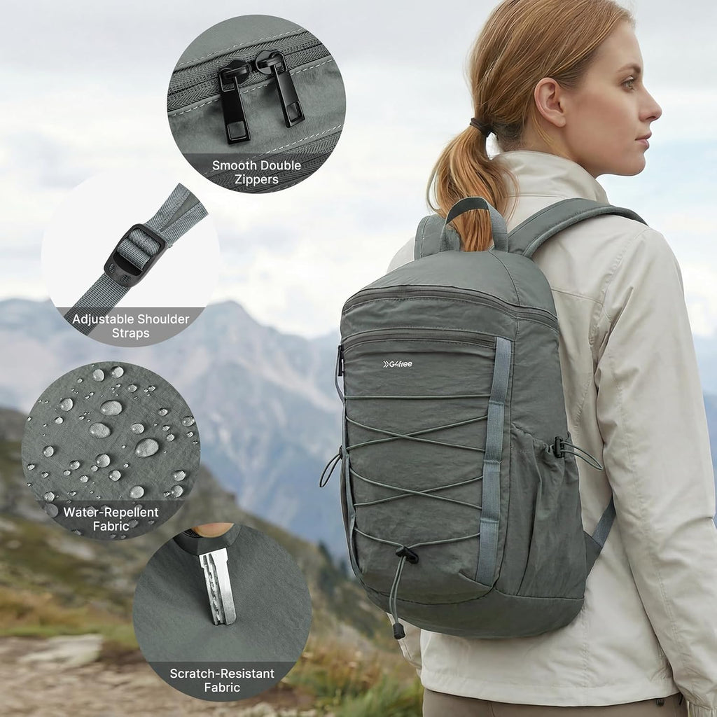 G4Free 20L Hiking Travel Backpack for Women Men