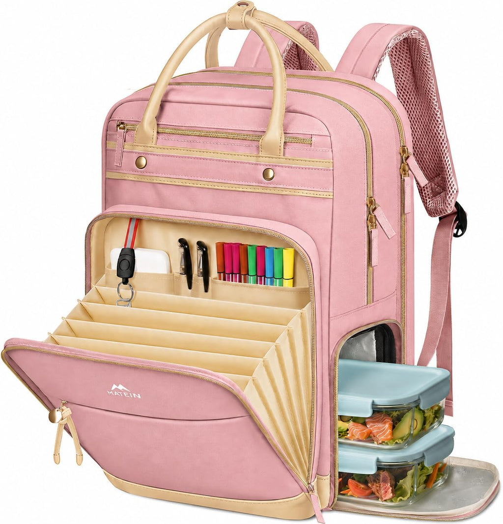 MATEIN Work Backpack with Lunch Compartment, 15.6 Inch Laptop Backpack