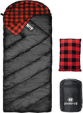 ShinHye 0 Degree Sleeping Bag for Adults - Cotton Flannel 4 Season Cold Weather Winter, XXL Big and Tall Camping Sleeping Bag with Compression Sack