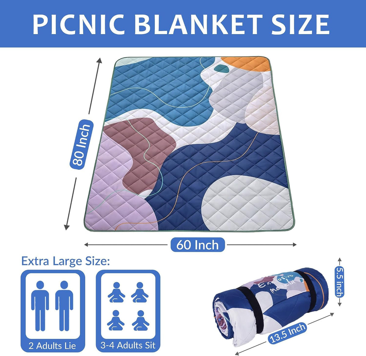 Exclusivo Mezcla Extra Large Waterproof Foldable Picnic Blanket