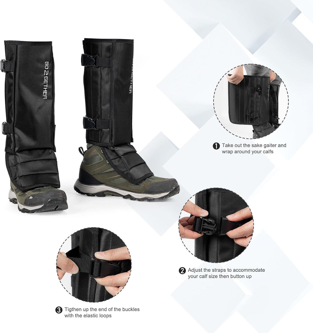G2 GO2GETHER Snake Gaiter, Gaiters for Hunting, Waterproof Snake Chap for Men and Women,Shoe Boot Leg Gaiter with Adjustable Size