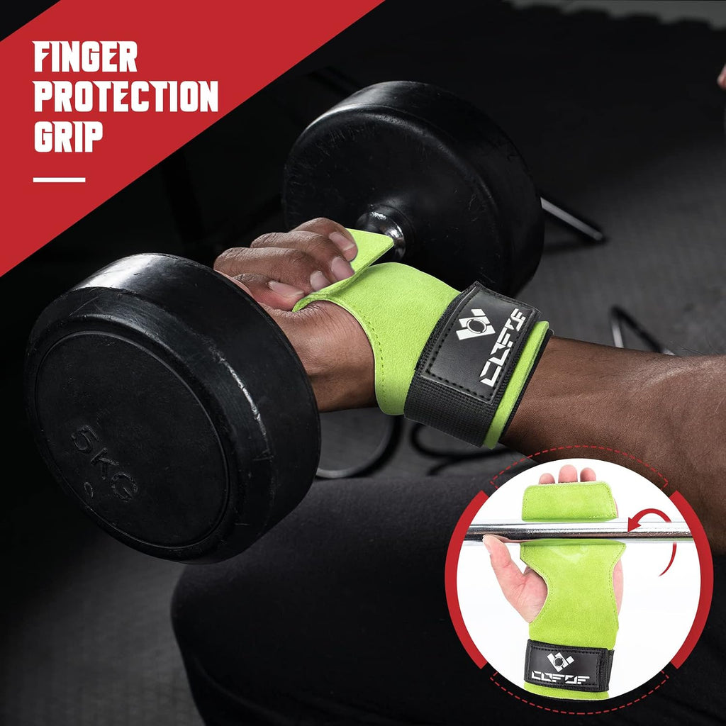 Weight Lifting Wrist Strap, Double-Layer Leather for Deadlift Powerlifting
