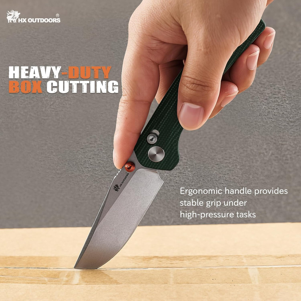 HX OUTDOORS 2.96"" pocket Knife Crossbar Lock Clip 14C28N Blade Micarta Handle
