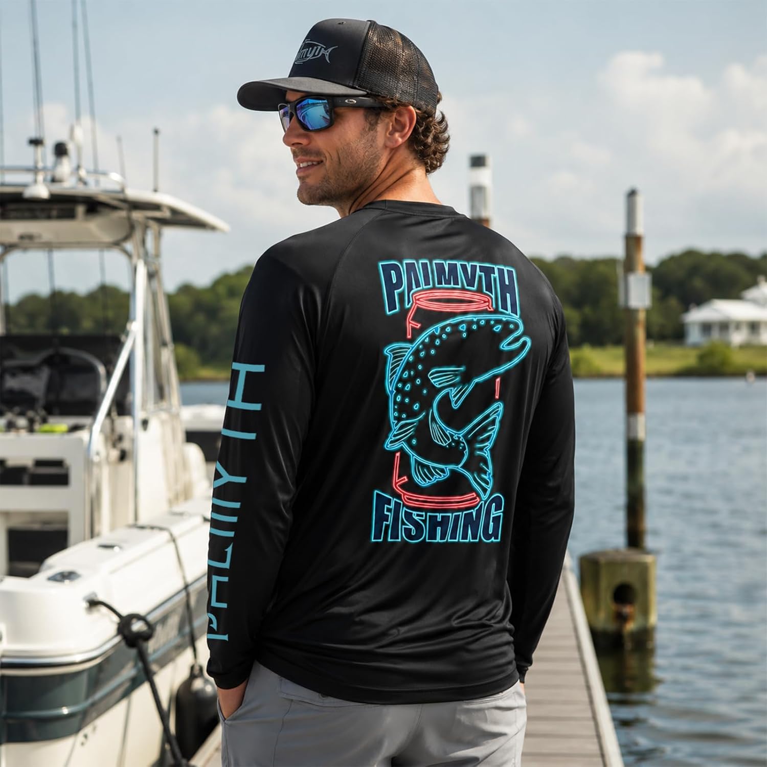 Palmyth Fishing Shirts for Men Long Sleeve UPF 50+ T Shirt Sun Protection
