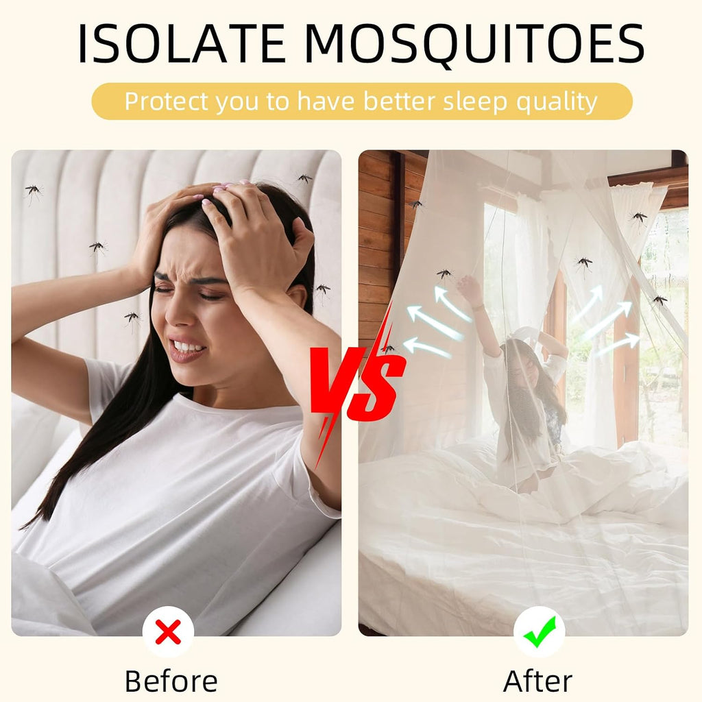 Mindsoft White Mosquito Net for Bed, L75 X W47 X H60 Inch