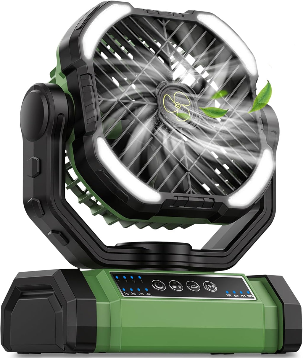UUYEE Camping Fan Rechargeable, Battery Powered Fans - Orange