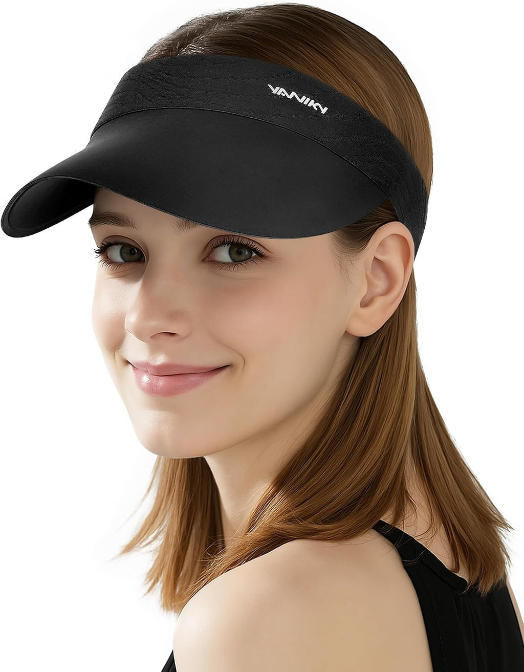 YANIKY Sun Visor Hat for Women,UPF50+ Seamless Sun Hats Men Women Lightweight Sports Cap Stretchy Ponytail Hat for Outdoor