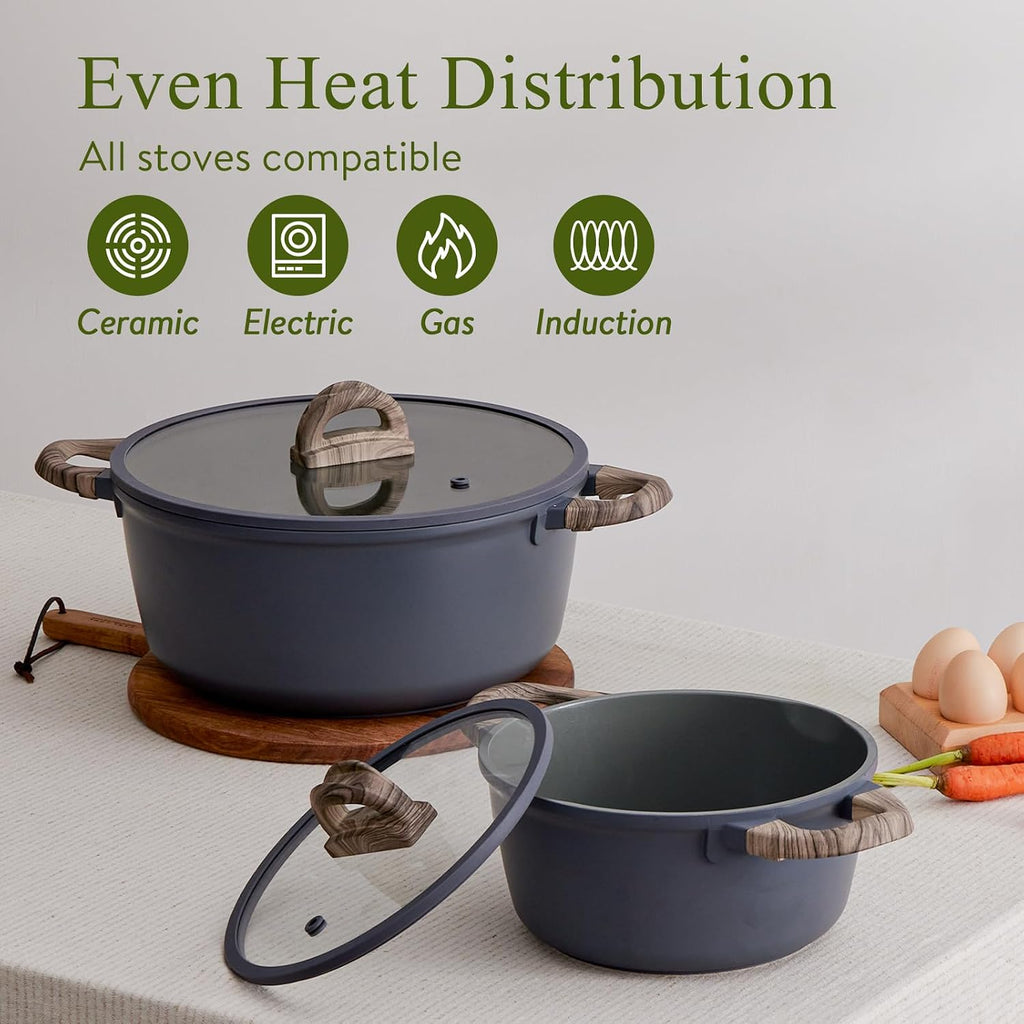 USELUCK 22-Piece Ceramic Cookware Set, Nonstick Pots and Pans Set