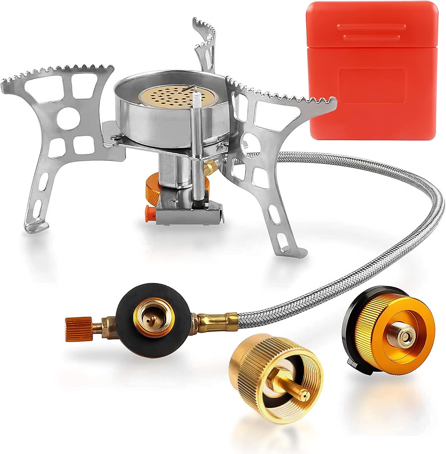 Camping Stove Burners Gas Refill Adapters EN417 Lindal Valve Canister Shifter Backpacking Stove Refill Adapter Valve Kit for Propane/Isobutane/Butane Gas Tank 3 PCS