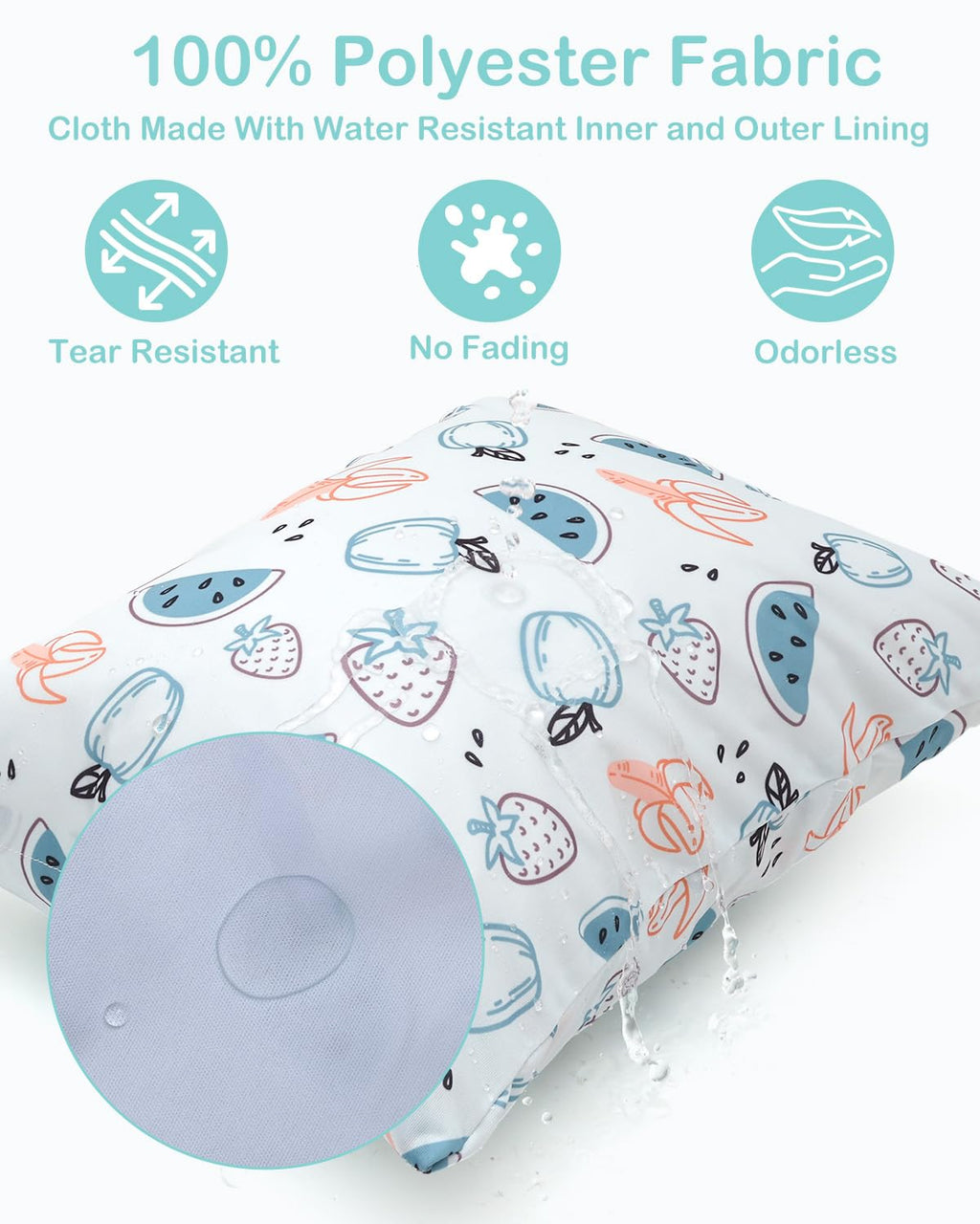 ALVA ALVABABY 2pcs Waterproof Wet Dry Bags,Reusable with Two Zippered Pockets,Baby Cloth Diaper,Travel,Beach,Pool,Daycare,Soiled Baby Items,Yoga Gym Bag,Swimsuits or Wet Clothes 2LW04