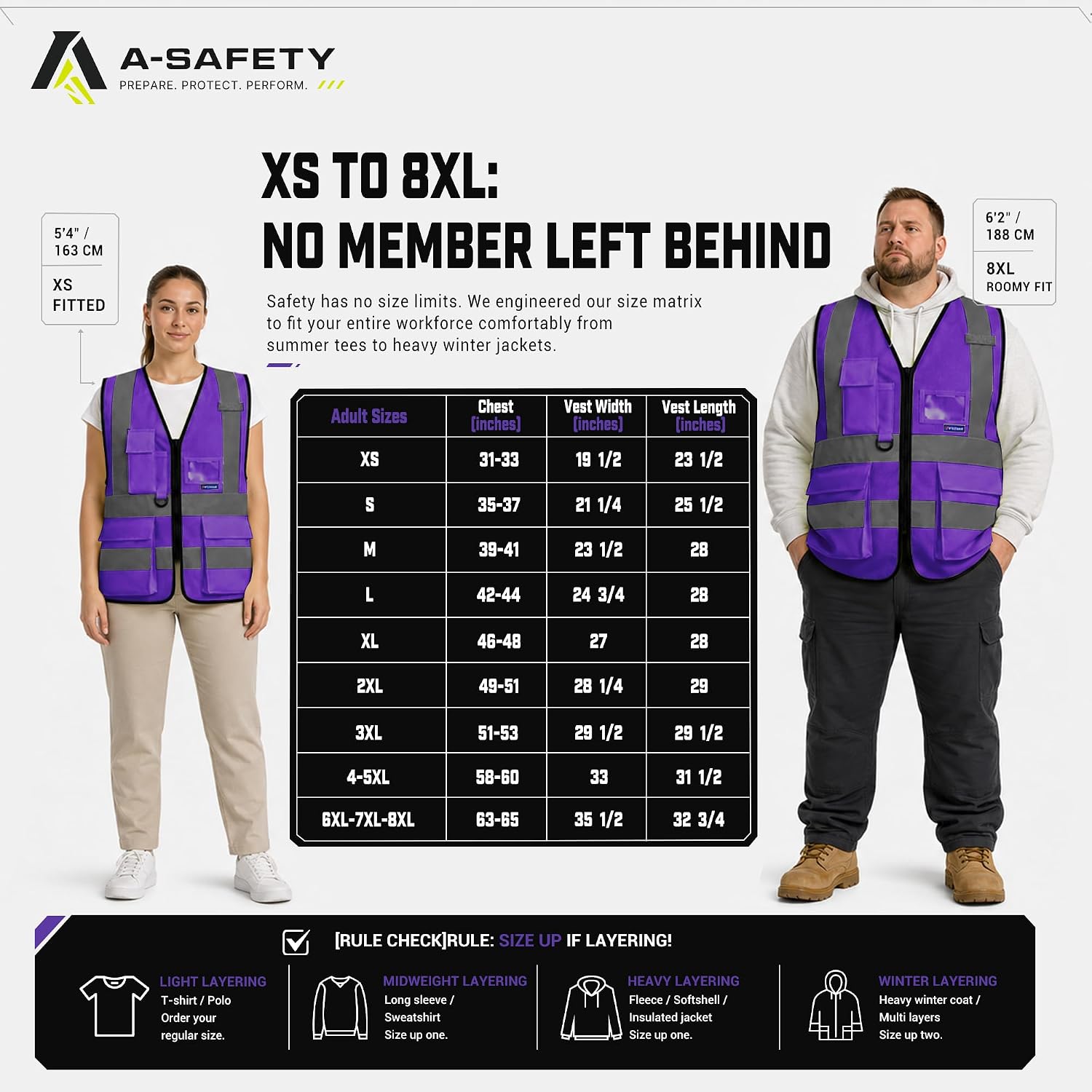 A-SAFETY High Visibility Reflective Safety Vest Customize Logo (XS-8XL)