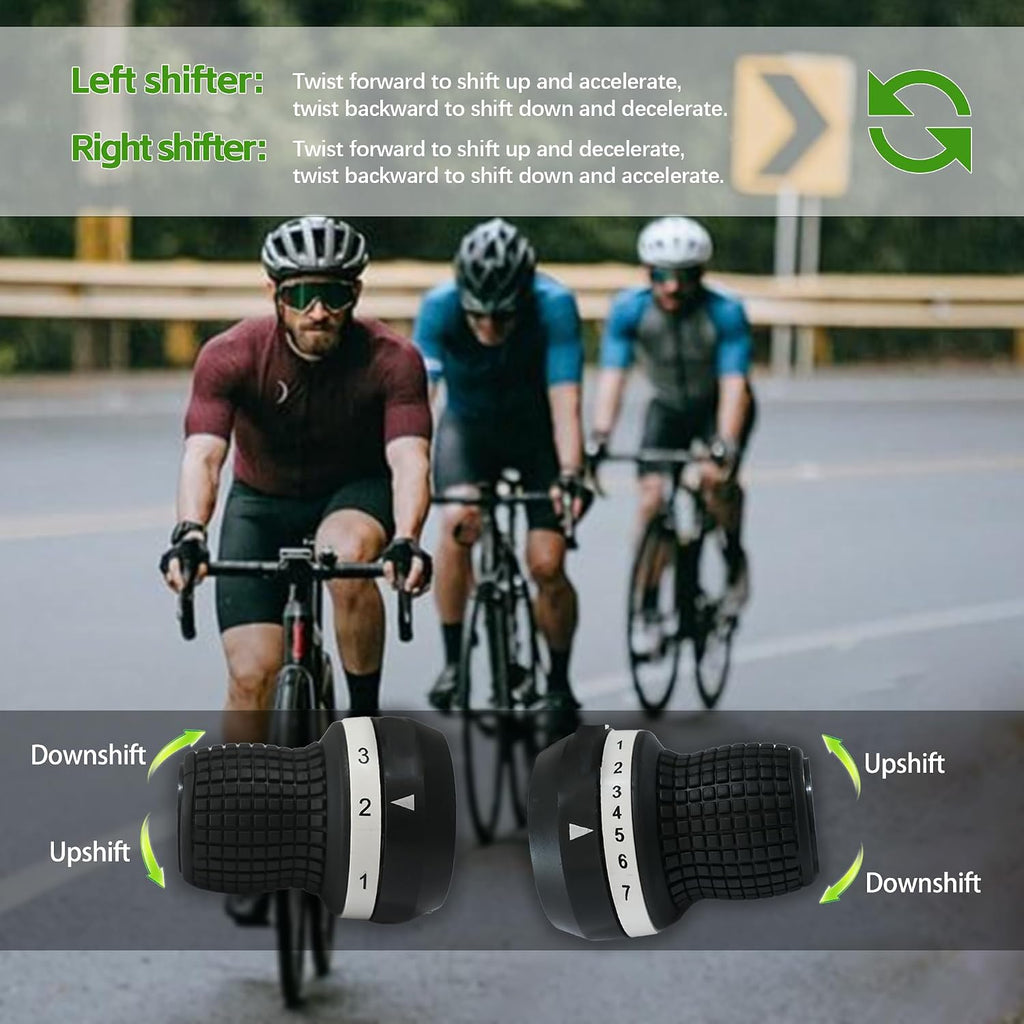 3x7 Speed Bike Shifter Set, 21 Speed Twist Grip Gear Shifters