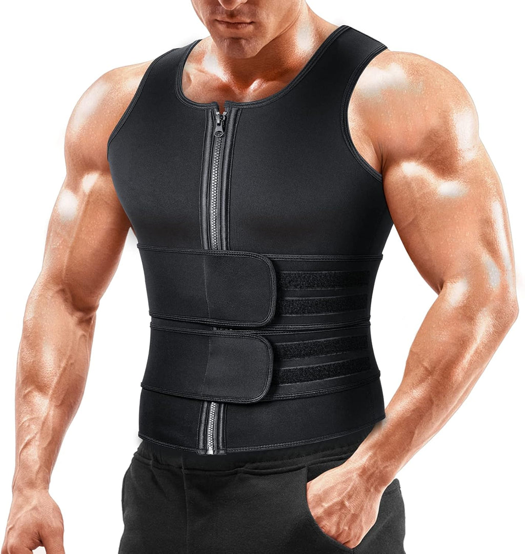 A+ Choice Sauna Vest Waist Trainer for Men - Mens Sauna Suit Double Sweat Belt Body Shaper for Gym Workout Exercise