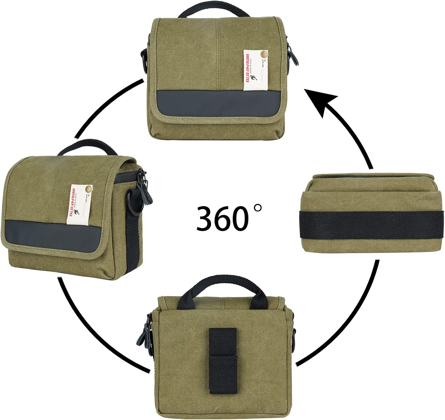 Besnfoto Camera Bag Small Crossbody Camera Shoulder Purse Compact Case