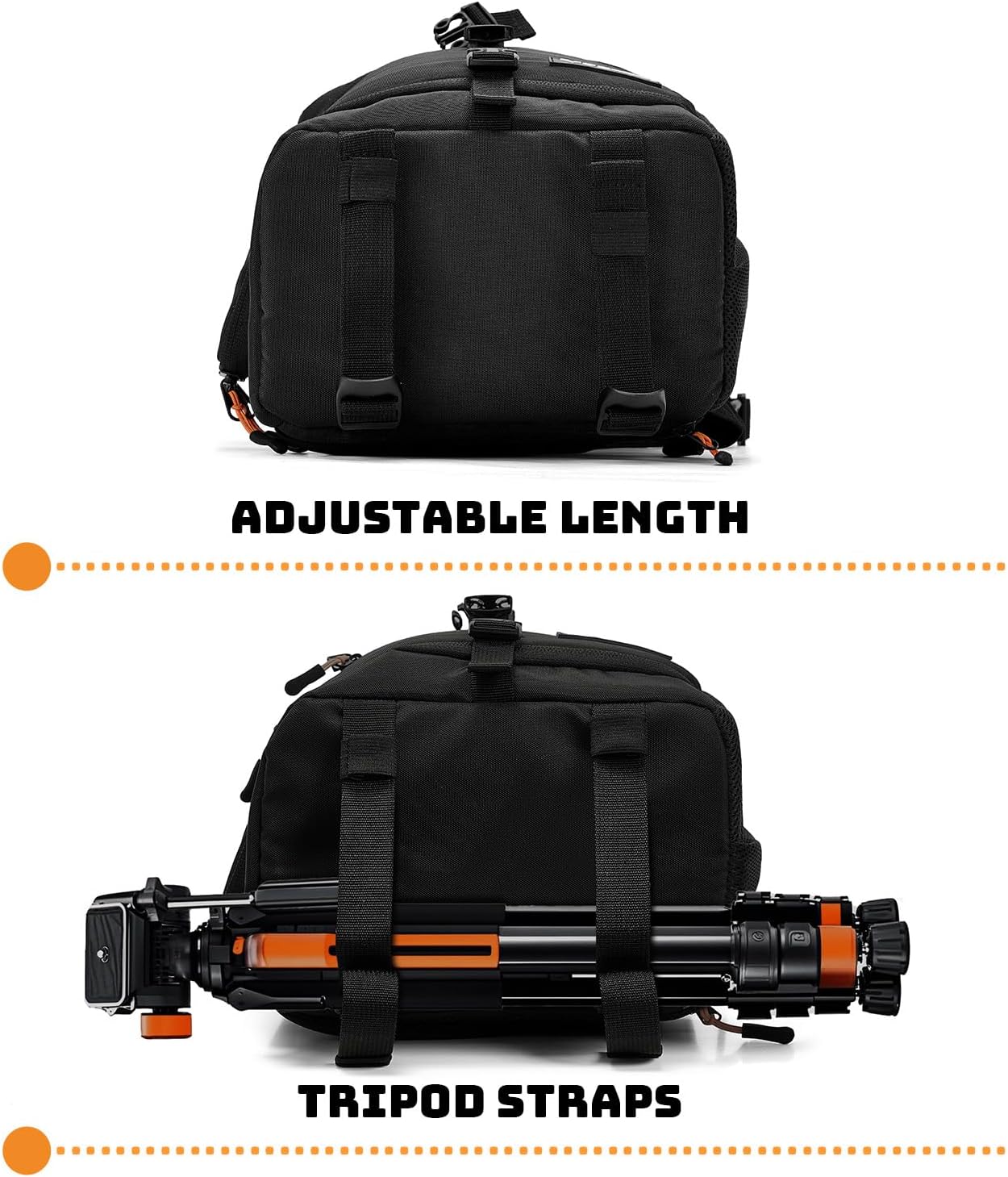Vogano Camera Sling Bag for Photographers - Waterproof Single-Shoulder Camera Case with Adjustable Dividers, Rain Cover & Side Tripod Pocket