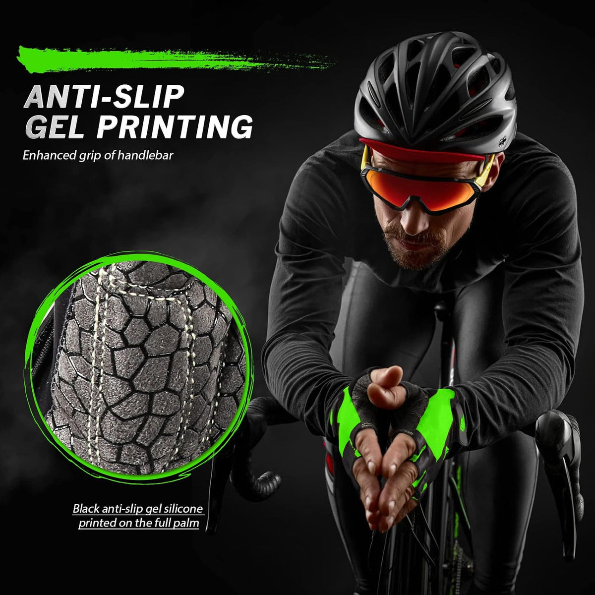 Bike Gloves Cycling Gloves Biking Gloves Bicycle Gloves for Men Women with Anti-Slip Shock-Absorbing Pad,Light Weight Half Finger Gloves for Cycling Workout Training Outdoor