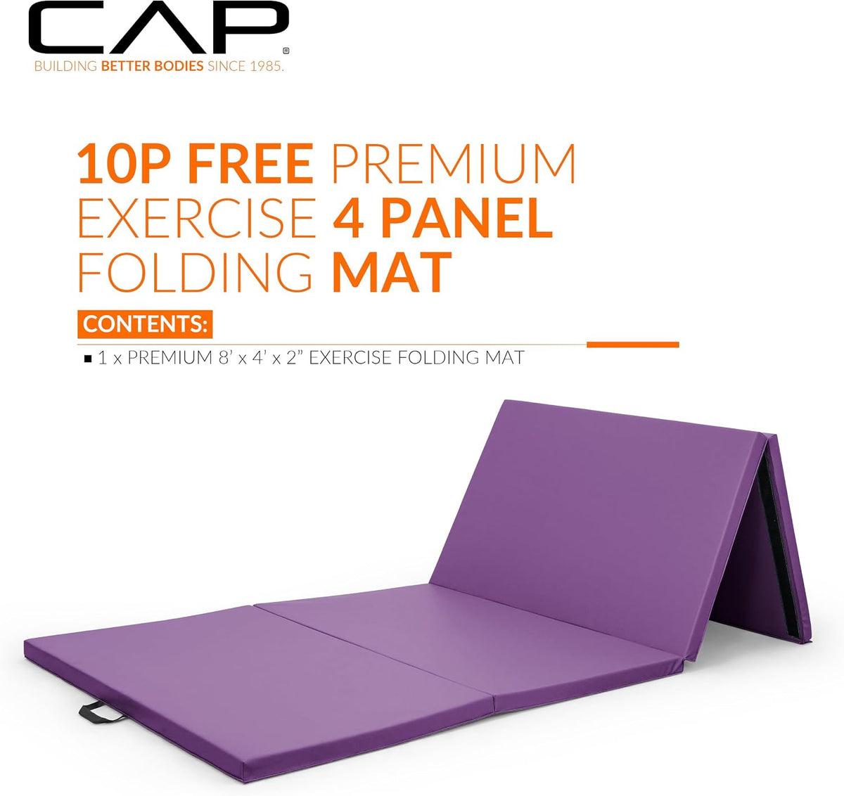 CAP Barbell All Purpose Folding Anti Tear Exercise Training Aerobic Fitness Gym & Gymnastics Balance Mat |2" Thick - Multiple Sizes and Colors