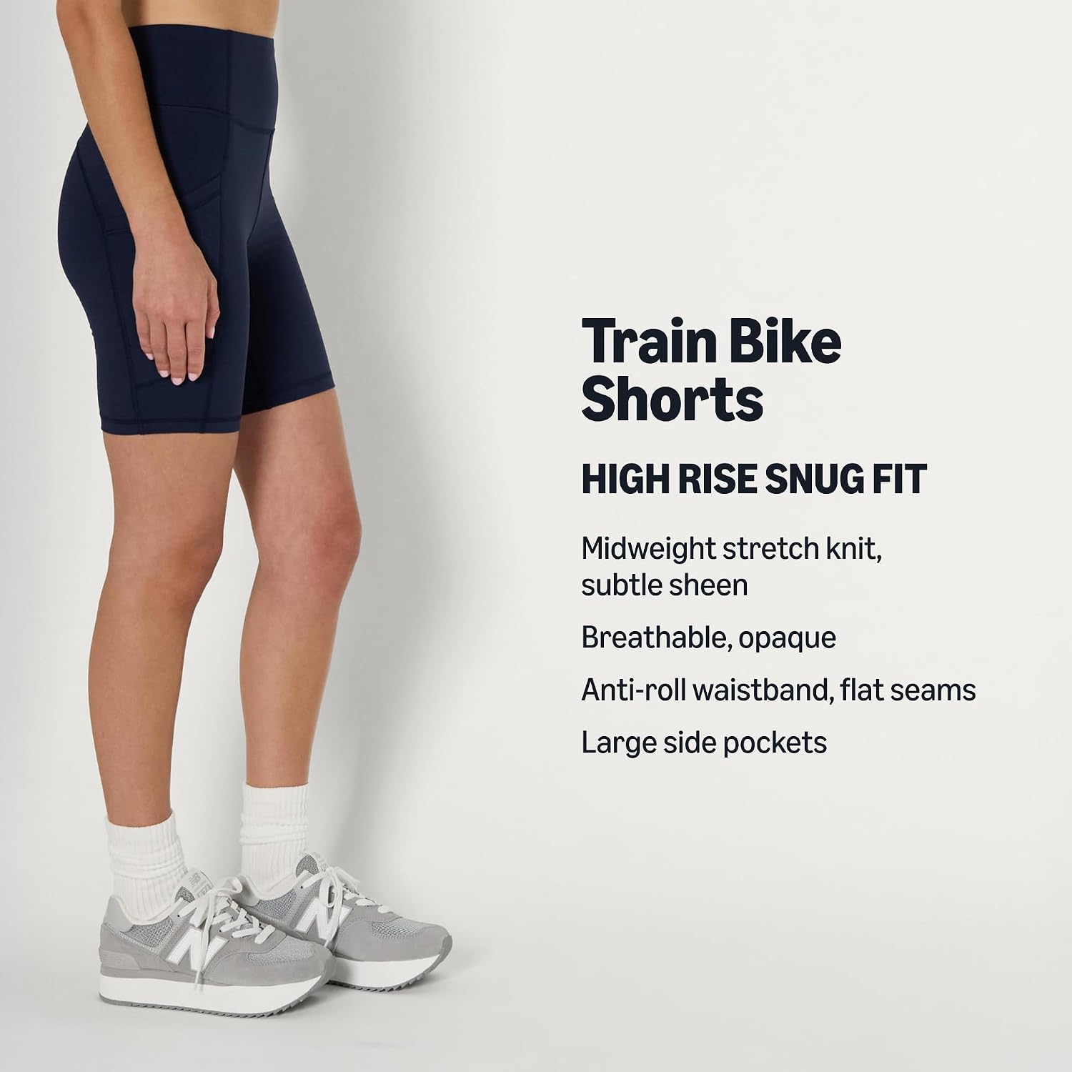 Amazon Essentials Women's Active Total Train High Waist 7" Gym Workout Biker Shorts with Pockets