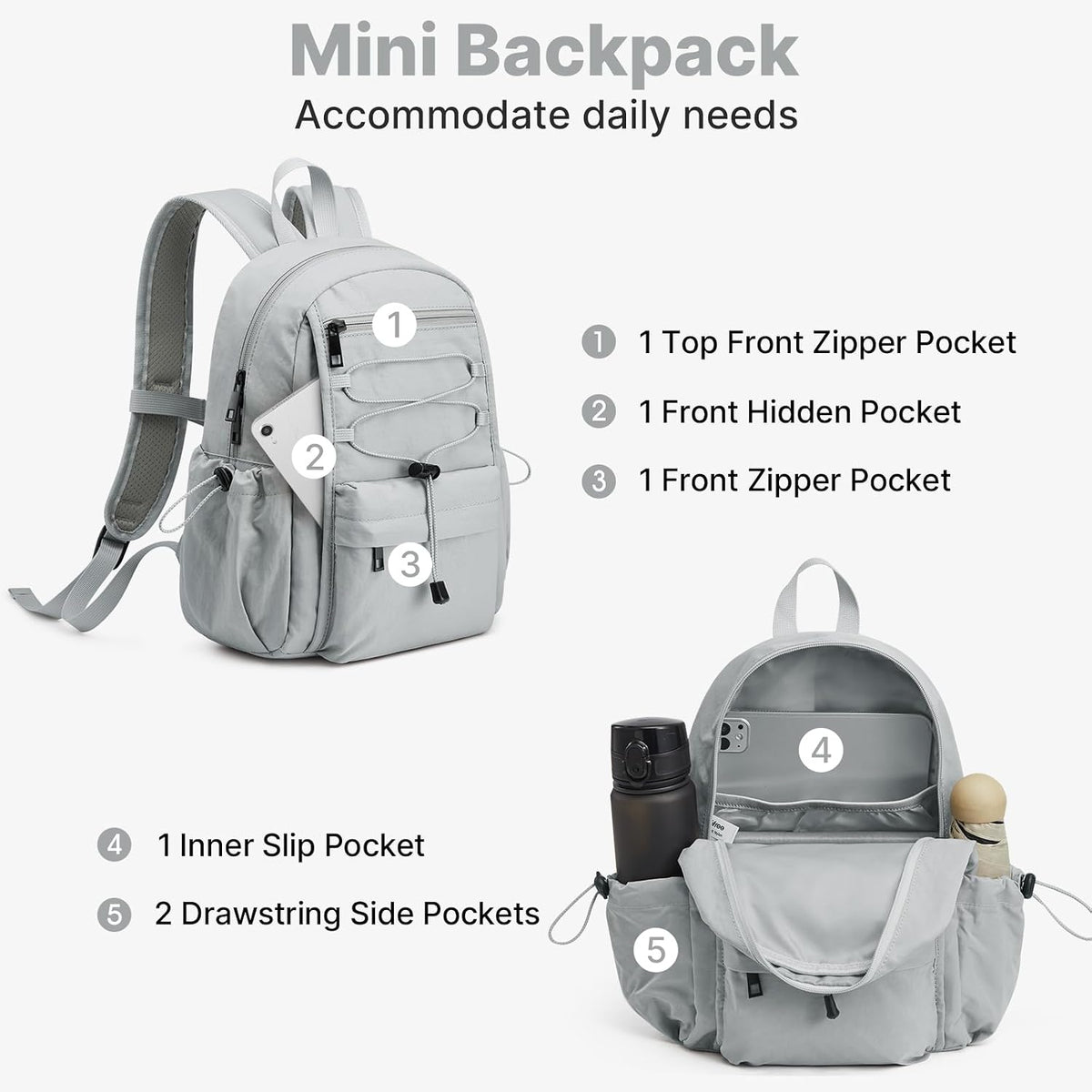 G4Free 10L Small Backpack for Women Men