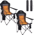 EVER ADVANCED Oversized Heated Camping Chair, Lawn Chairs Heated Chairs Outdoor Sports with 3 Heat Levels, Heated Folding Chair Camping Chairs for Adults Supports 400lbs, Battery Not Included