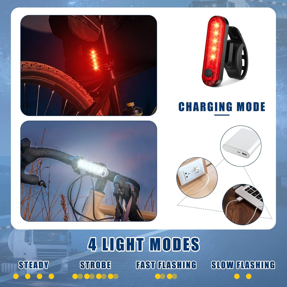 Jerify Bicycle Light Rechargeable Kayak Light