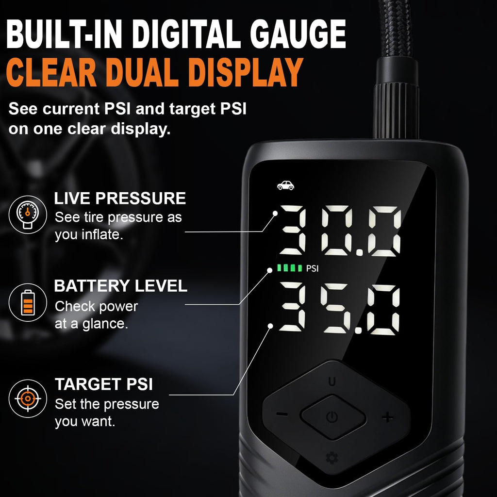 Tire Inflator Portable Air Compressor for Car Tires, 150 PSI Air Pump