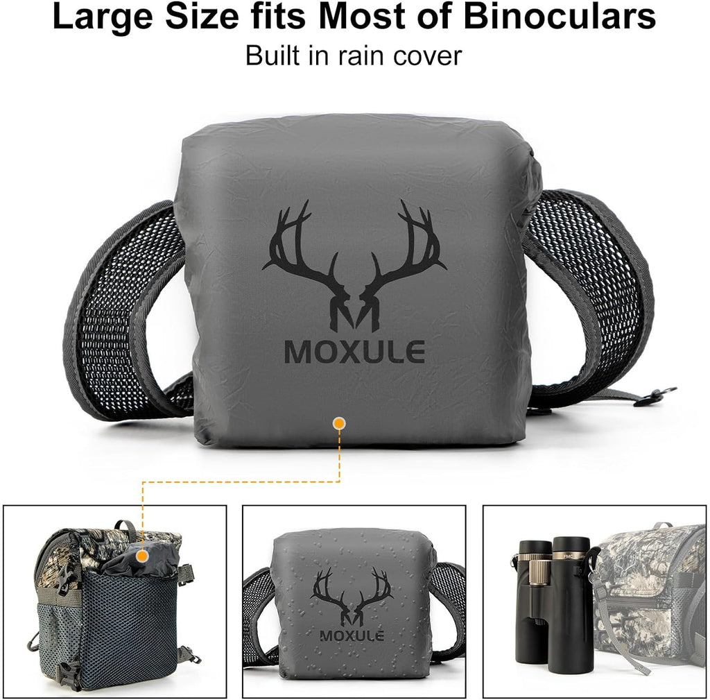 MOXULE Binocular Harness Chest Pack: Bino Case, Magnetic Lid, Rain Cover