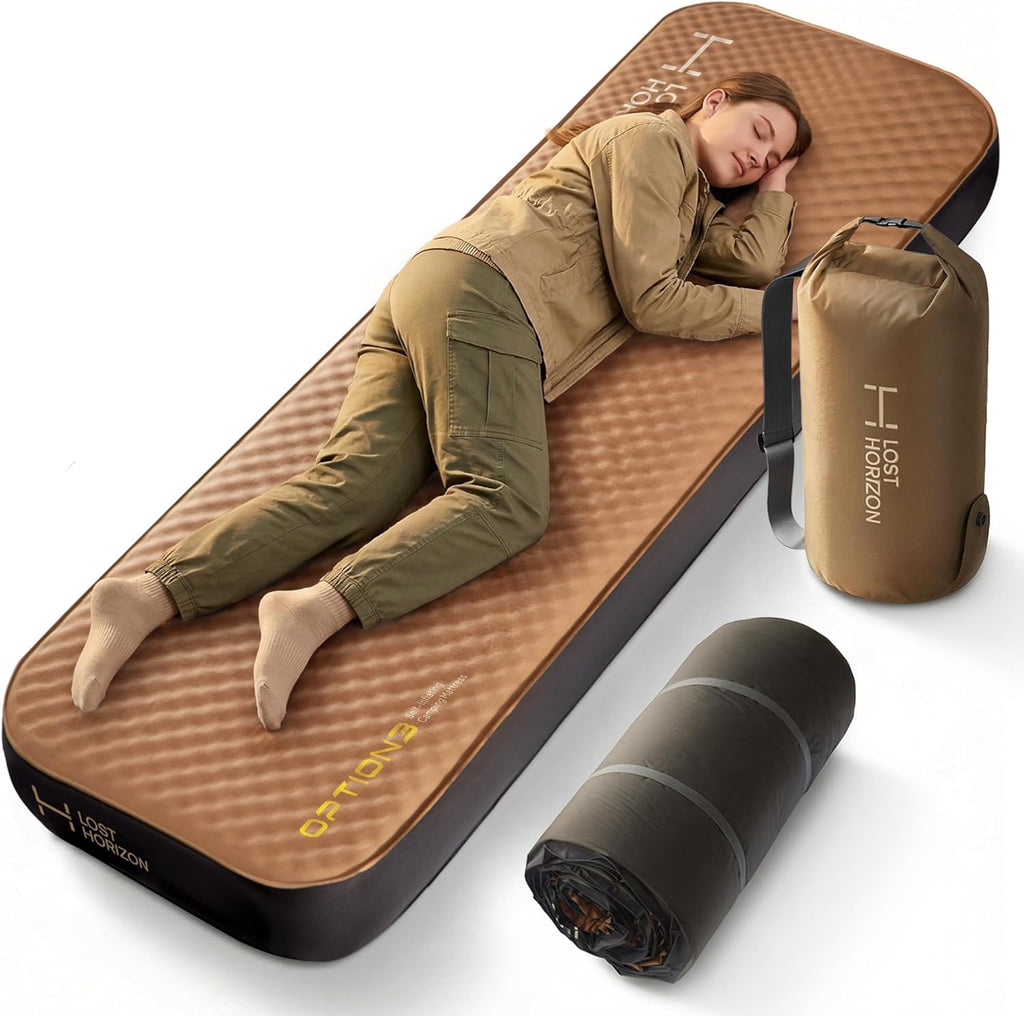 Lost Horizon Option3 Self-Inflating Foam Camping Mattress, Twin, 4.5"