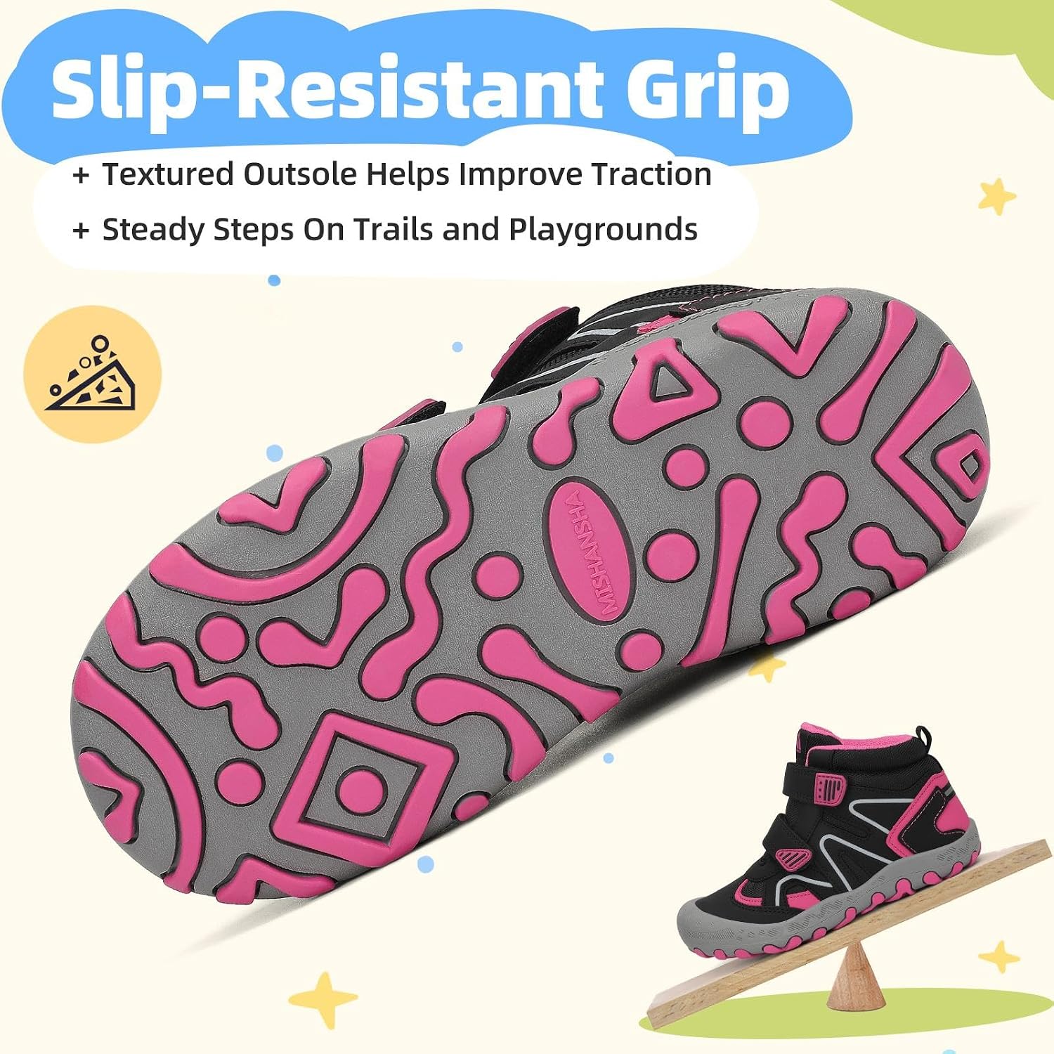 Mishansha Kids Hiking Boots for Boys Girls Water-Resistant Non-Slip