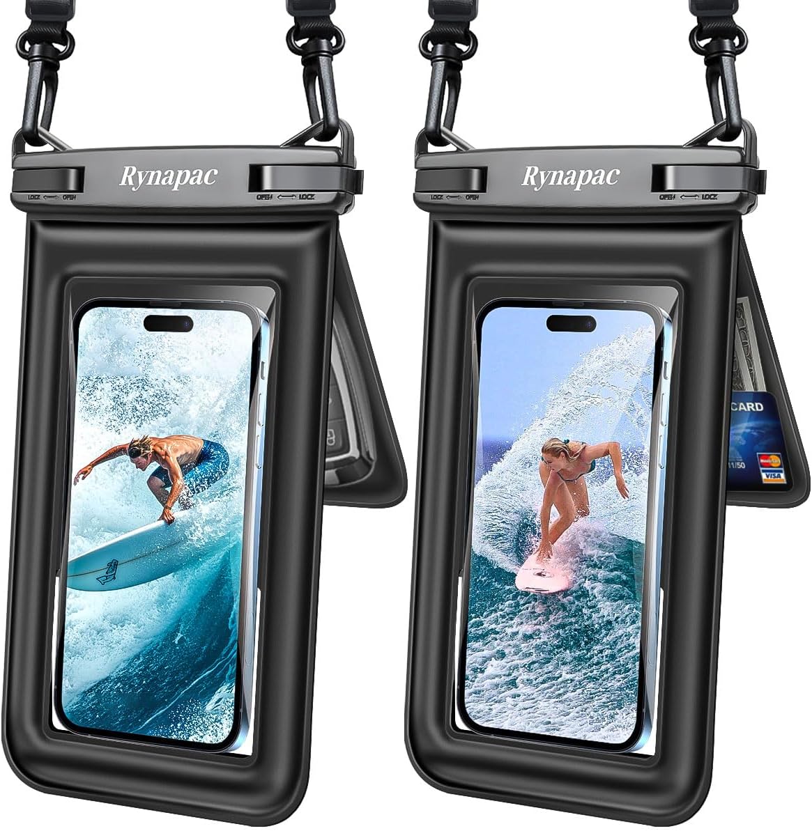 Rynapac Double Space Floating Waterproof Phone Pouch [Up to 8.5''], 2 Pack