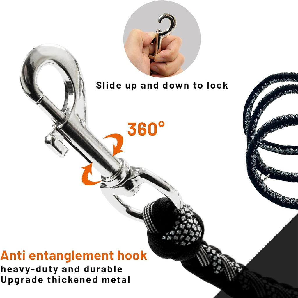 Paracord Dog Collar and Leash Set, Black Skull, 14"-20"