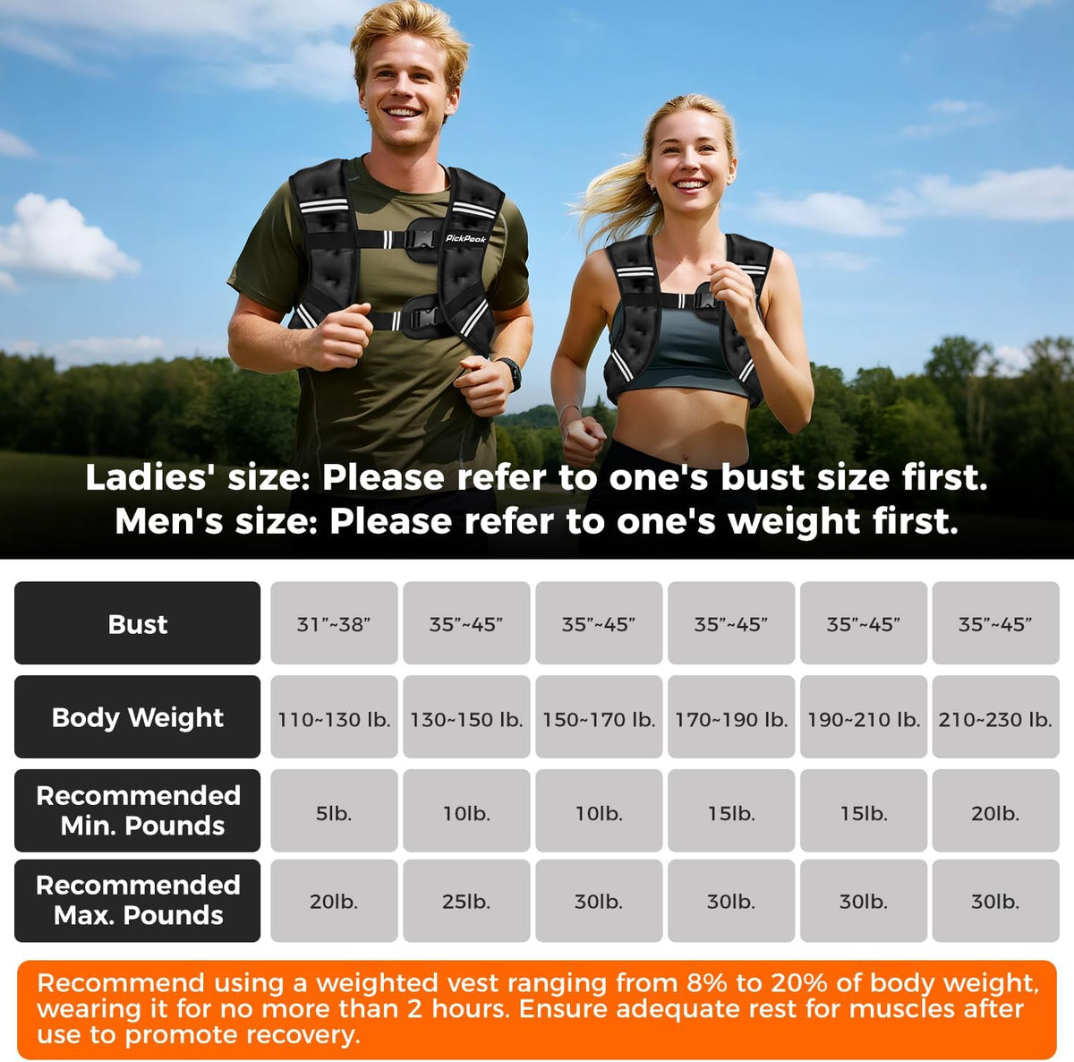 Weighted Vest for Woman Man 5lb/6lb/8lb/12lb/15lb/20lb/25lb/30lb Weighted Vest for Walking, Strength Training Weight Vest with Adjustable Buckle Detachable Phone Pouch for Running Workout