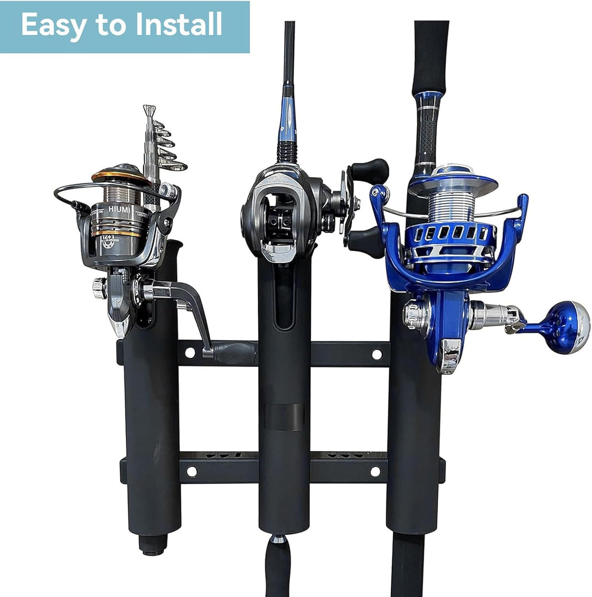 Fishing Rod Holder Bracket, Wall Mounted 3 Rod Rack Fishing Rod Holder for Boat Kayak Garage Storage or Truck