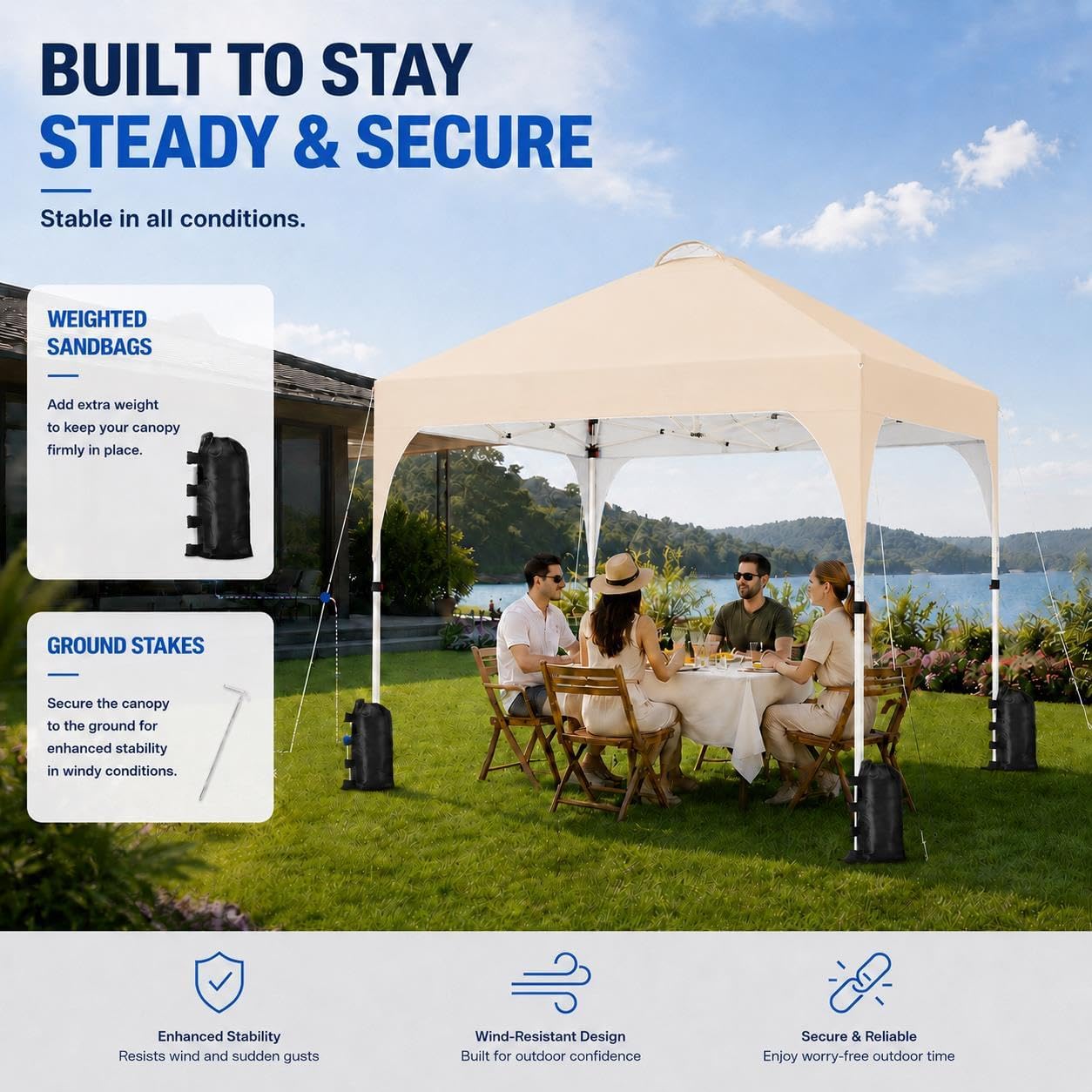 Yaheetech 10x10 Pop Up Canopy Tent for Outdoor Events, Beige