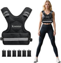 Adjustable Weighted Vest for Men and Women,4-10lb/11-20lb Vest with 6 Ironsand Weights,with Reflective Stripe,for Strength Training, Running, Fitness, Walking