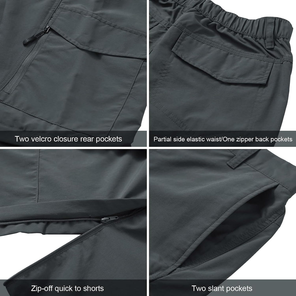 linlon Boy Scout Pants Hiking Mens Convertible Zip Off Safari Fishing