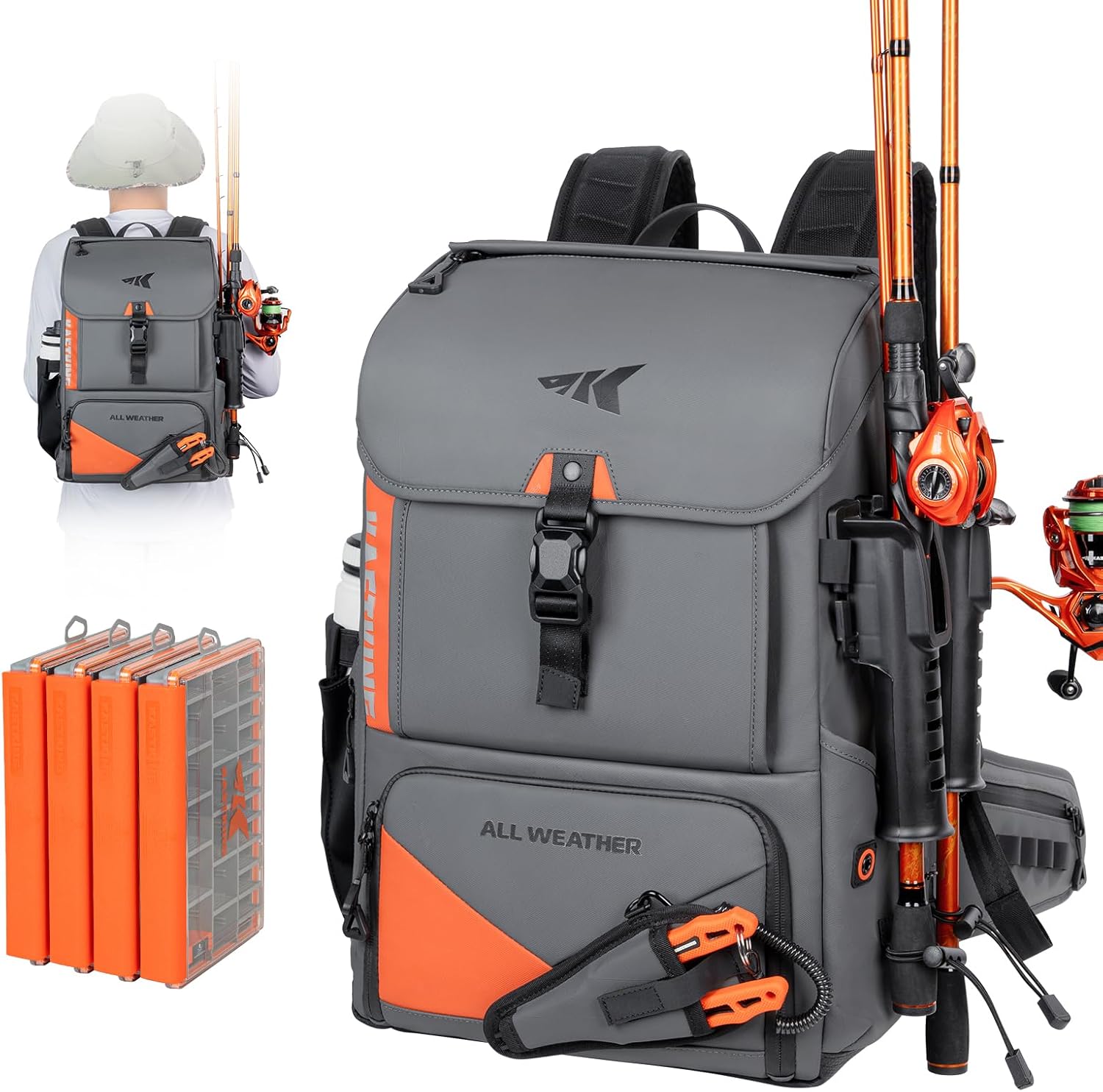 KastKing All Weather Waterproof Fishing Backpack & Waterproof Tackle Box