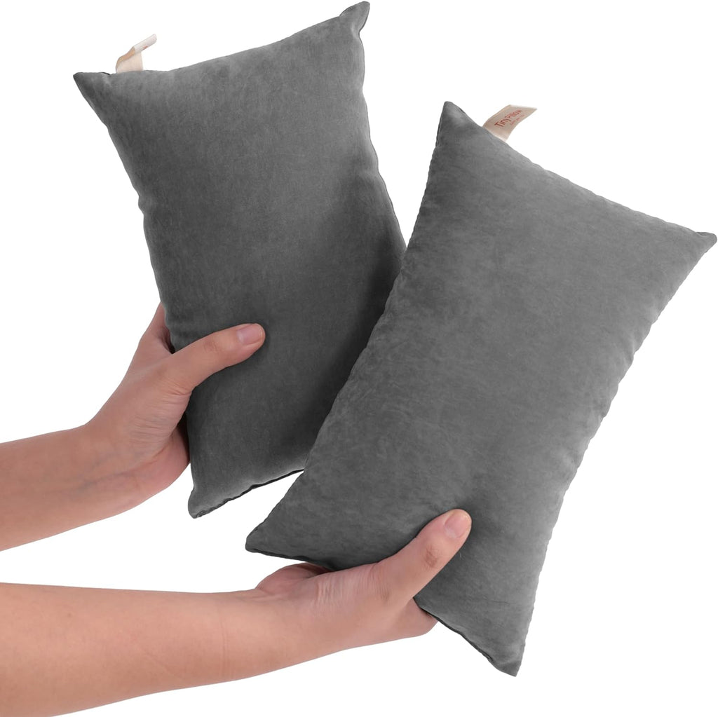 NTBAY Tiny Pillows, Set of 2, 7"x11", Dark Grey