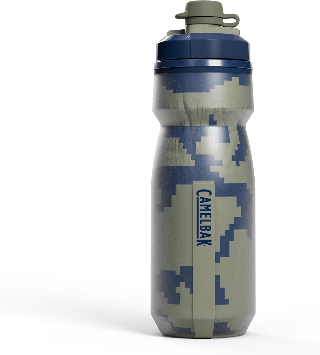 CamelBak Podium Dirt Series Chill Insulated Mountain Bike Water Bottle, Mud Protected Nozzle with Cold Retention, 21oz, White