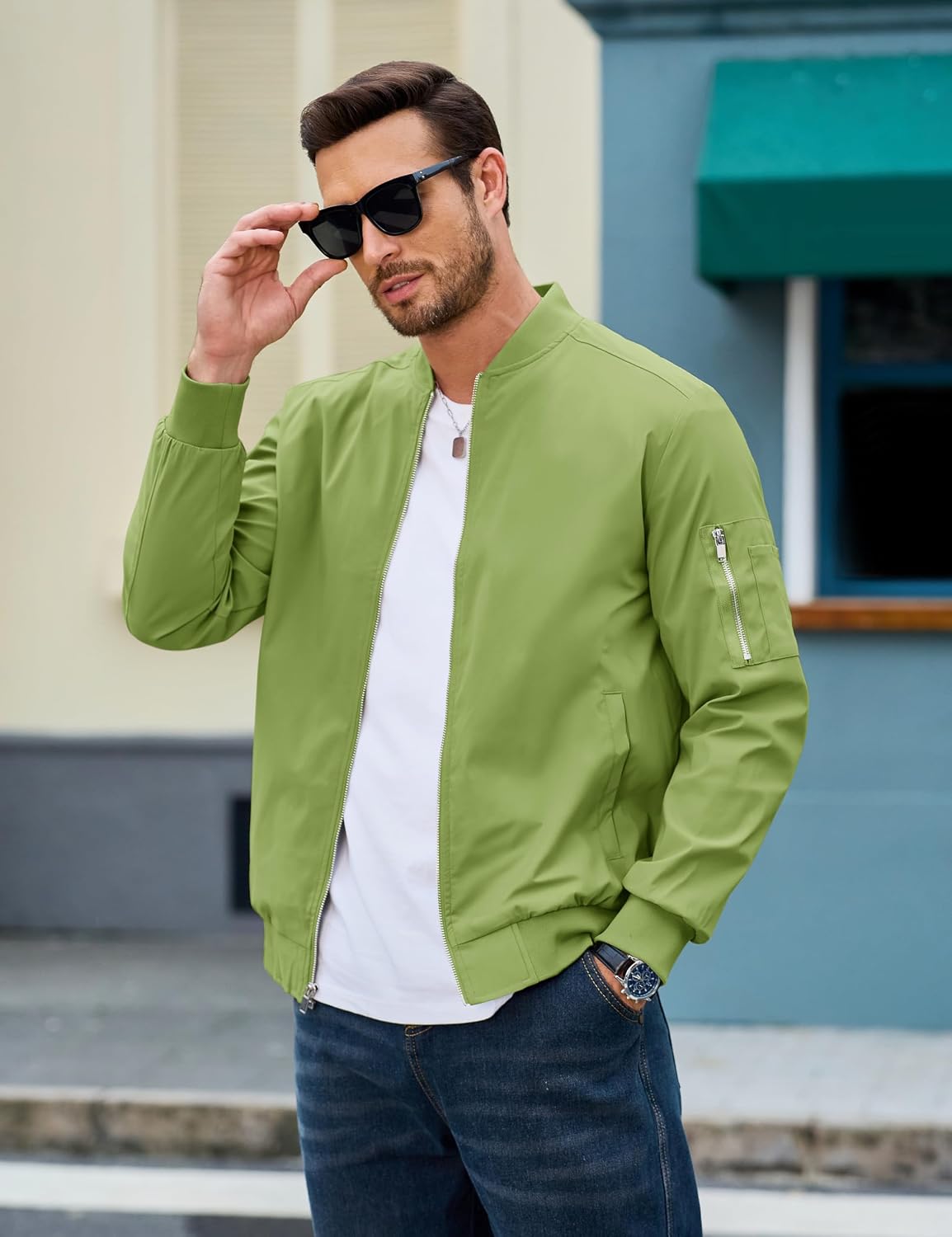 MAGCOMSEN Men's Bomber Jacket Lightweight Windbreaker Spring Fall Jacket