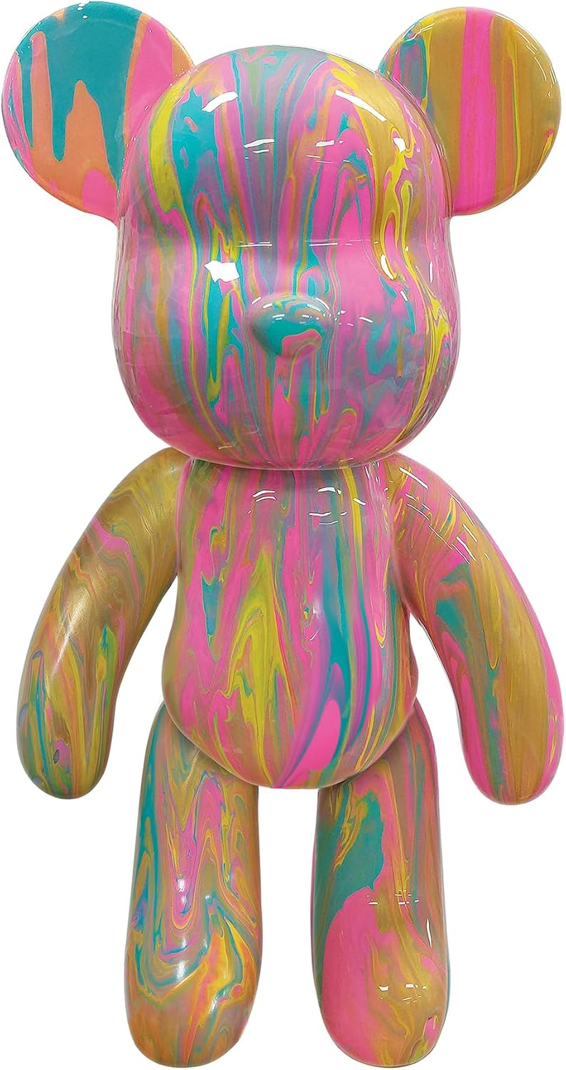 Pour Palz DIY Paint Pouring Kit – 1 XL Bear Figurine, 4 Acrylic Pour Paints, Mixing Cups & Tools, Create Unique Marbled Art, Fun Hands-On Craft Kit for Kids & Adults, Gold Gumdrop, Ages 5+